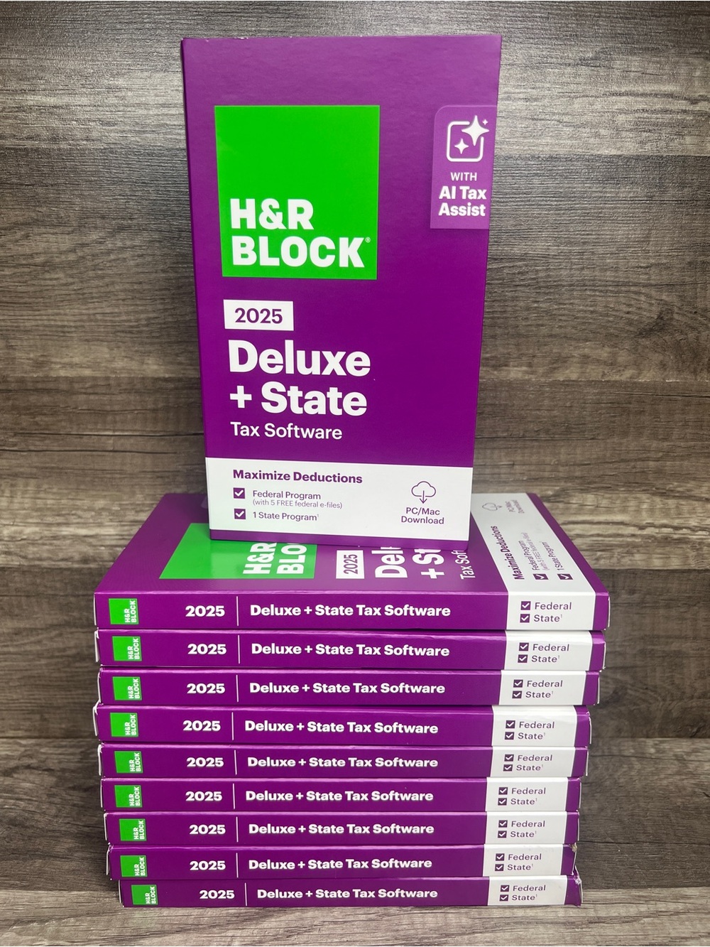 H&R Block Tax Software DELUXE + STATE 2025 Key Card for PC/MAC Lot of 10  NEW